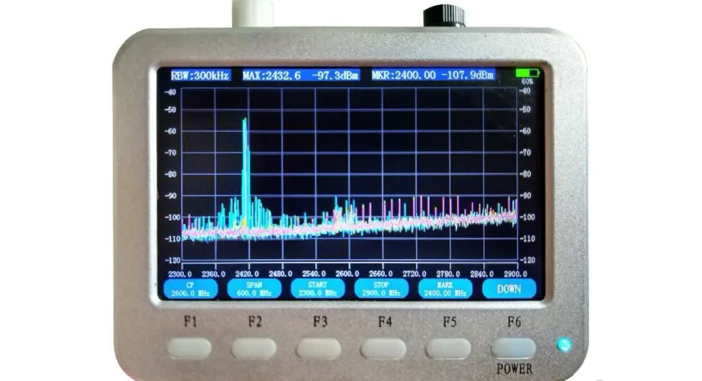 Новое поступление 2,3 GHz~ 2,9G " lcd обработанный RF анализатор спектра SPAN/RBW/CENT/MARKER MAXHOLD