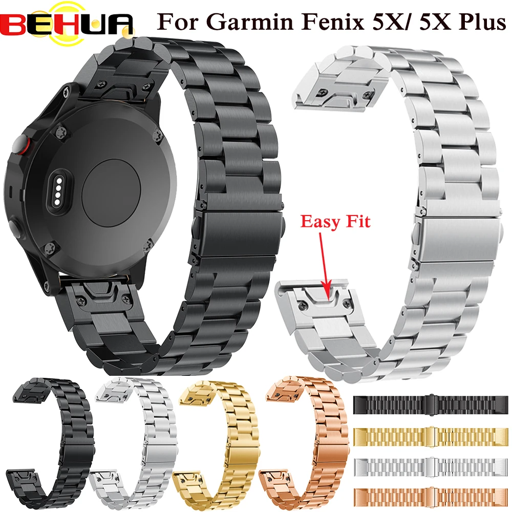 

Watch Band 26mm Metal Stainless Steel Watch Strap For Garmin Fenix 5X 5x plus Fenix 3 3 HR Good Design Strap with Quick Release