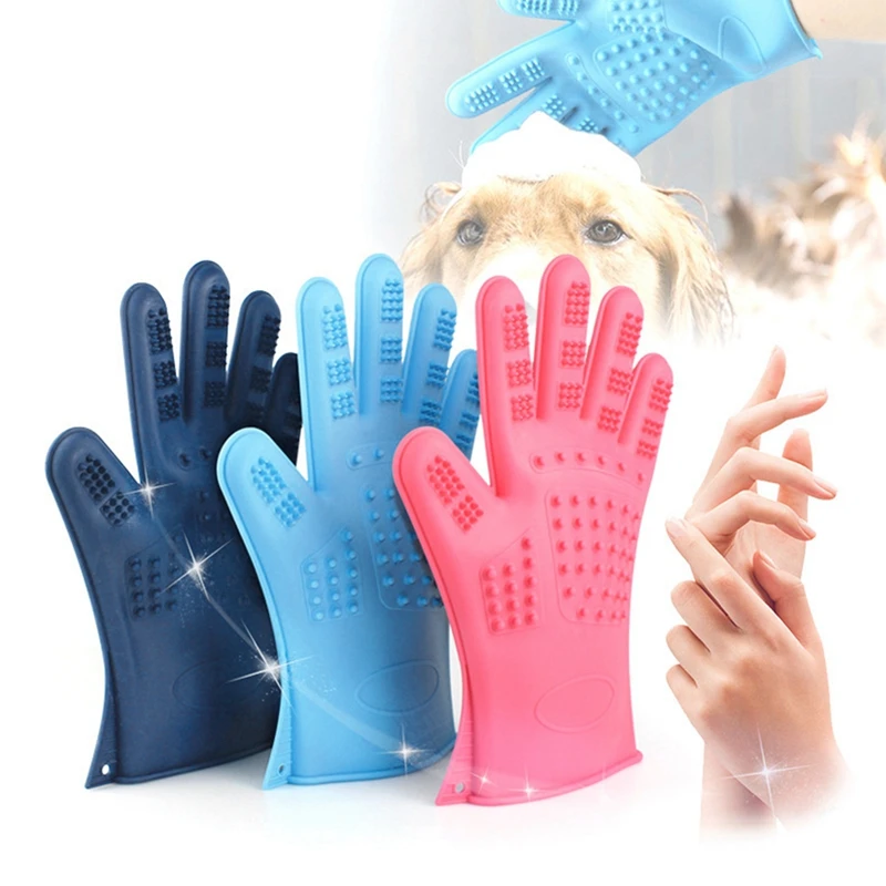 1 Pair Pet Grooming Gloves Dog Cat Hair Cleaning Brush Comb Advanced Rubber Deshedding Dog Cat Pet Accessories