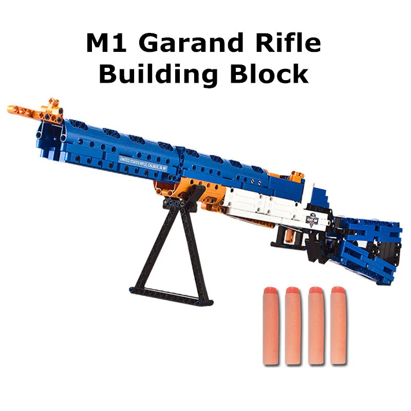 Пистолет Блок M1 Garand винтовка 583 шт. способная стрелять Модель Строительный мининабор, сделай сам, строительные блоки, игрушка пистолет C81002