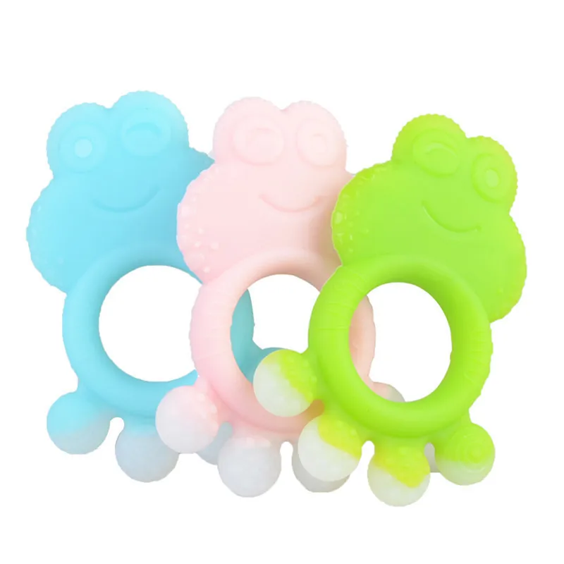 Baby-Cartoon-Frog-Animal-Series-Teether-Baby-Safe-Food-Grade-Silicone-Ring-Teether-Infant-Teething-Toy