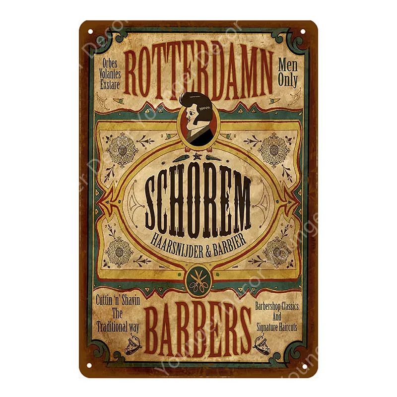 Metal Tin Sign barber shop tools Decor Bar Pub Home Vintage Retro