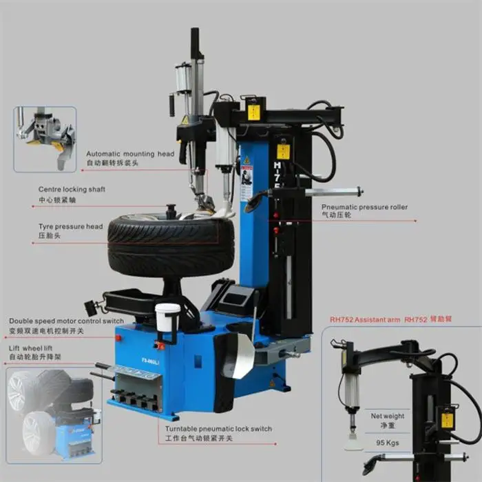 

No Turntable No Crow Bar Speed Adjustable Automatic Tyre changer