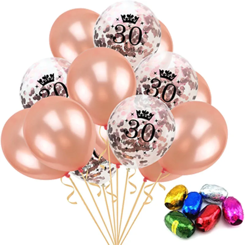 

30 Years Birthday Confetti Balloons for Party Decoration Adult 18th 21th 40th 50th 60th Birthday Ballons Anniversary Globos S8MZ