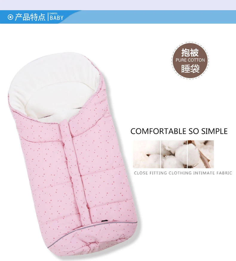 Зимний спальный мешок для новорожденных, теплая прогулочная коляска, спальный мешок, Детские спальные мешки, мультяшный Конверт для новорожденных с муфтой для ног