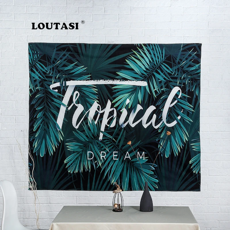 

LOUTASI Polyester Tropical Plant Pattern Wall Cloth Hanging Tapestry Wedding Party Gift Bedspread Beach Towel Yoga Picnic Mat