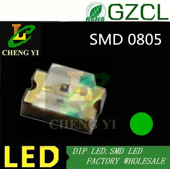 

Factory wholesale Green 0805 LED SMD light emitting diodes 505-530nm 3.0-3.5V(CE&Rosh)
