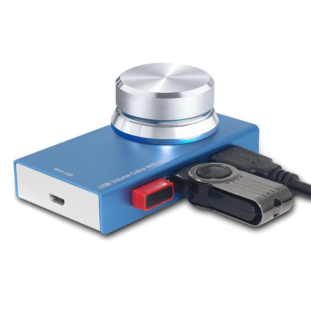5 шт./партия USB регулятор громкости с 3 USB 2,0 концентратор компьютерный динамик аудио регулятор громкости для Mac/Linux/Vista/Android