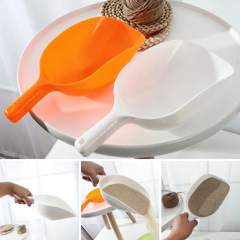 

Large Capacity Household Kitchen Rice Shovel Random Color Multifunction Ice Scoop Scale Hopper Flour Food Candy Sugar Bar Tools