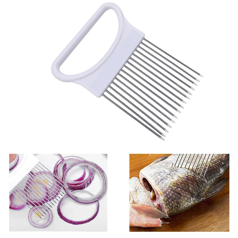 

1PC Onion Cutter Stainless Steel Needle Plastic Handle Steak Tenderizers Meat Floss Pins Fruit Vegetables Kitchen Tool