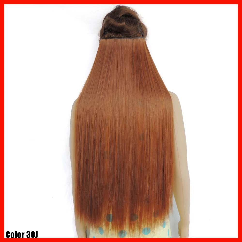 crazy color copper hair extensions cabelo sintetico 28 inch extentions piece straight 5 clip in