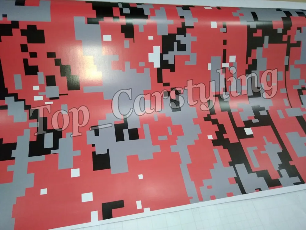 Red Digital Camouflage VINYL Car Wrap PIXEL Camo Car Vinyl pellicola