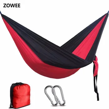 

210T Nylon Parachute Hammock Light Weight Outdoor Camping Portable Single Hammock Leisure Hamac Travel Double Person Hamak