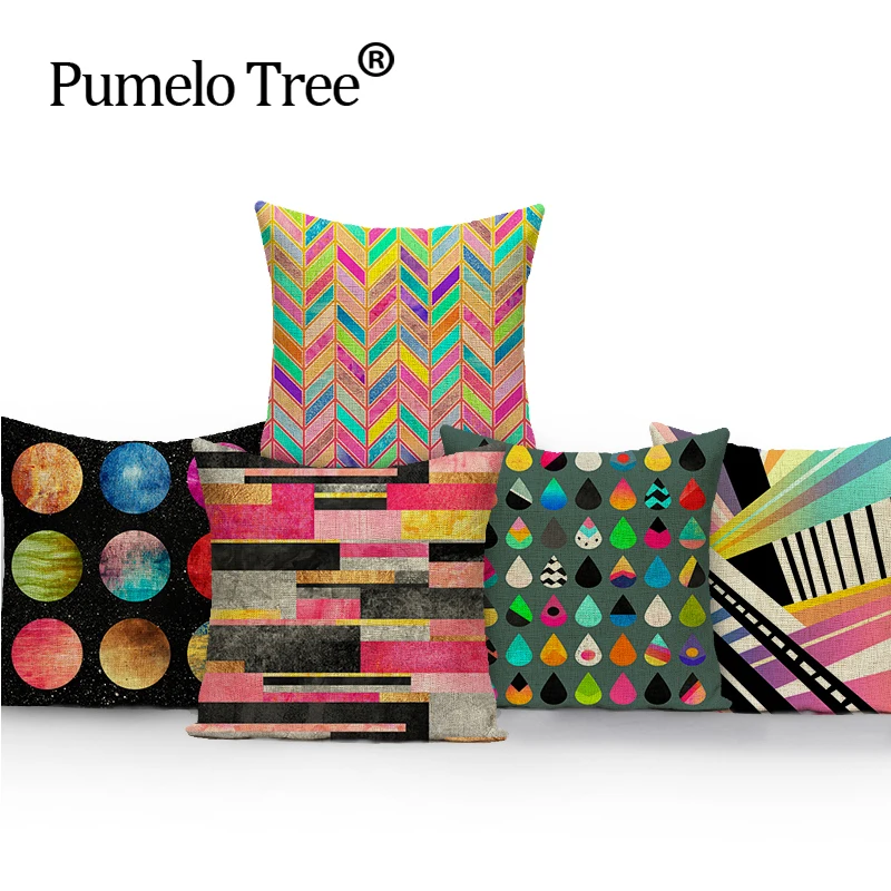 Colorful Nordic Modern Geometric Throw Pillow Cover Bedding