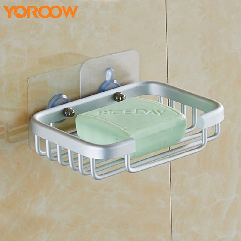 Ноготь Ванная комната Кухня мыло держатель всасывания белый ящик настенное крепление нержавеющая душевая сталь 304 блюдо для дома AEW0001