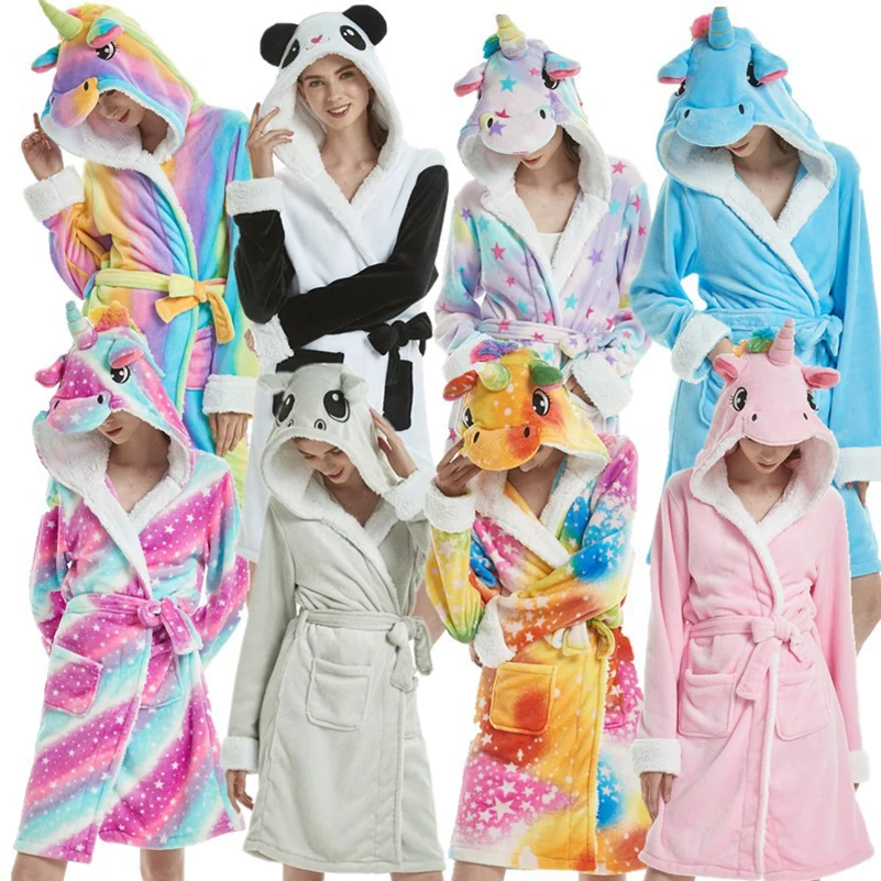 Robe for Children Adult Bathrobes Velvet Sleepwear Baby Robes Pajamas ...