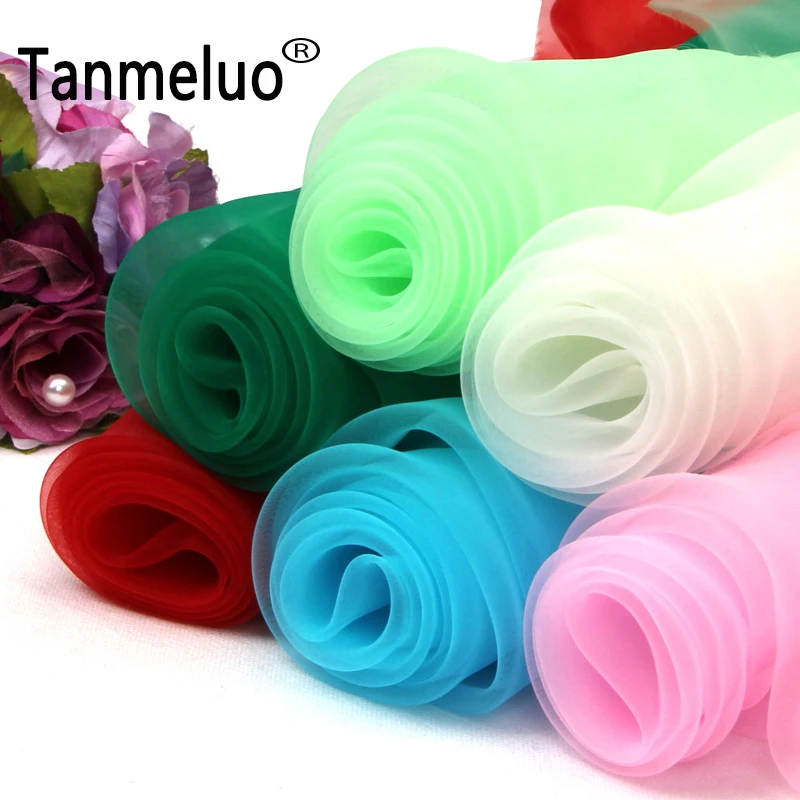 

5M/lot sheer organza fabric for party wedding backdrop decoration DIY material for dress skirt decorative window curtain fabric