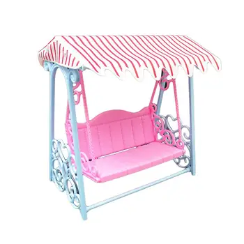 

LeadingStar Cute Simulate Garden Beach Swing with Luxury Canopy for Doll Play-house Game Kids Toy Gift Decoration ZK30