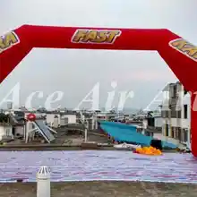 Изготовленный На Заказ 26' Красный рекламной стартовый финишный Арка надувная, двойная декоративная Арка с 4 ноги