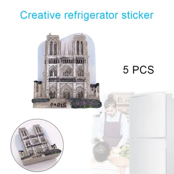 

5Pcs Fridge Magnet Notre Dame Cathedral Paris France Travel Souvenir Gift XHC88
