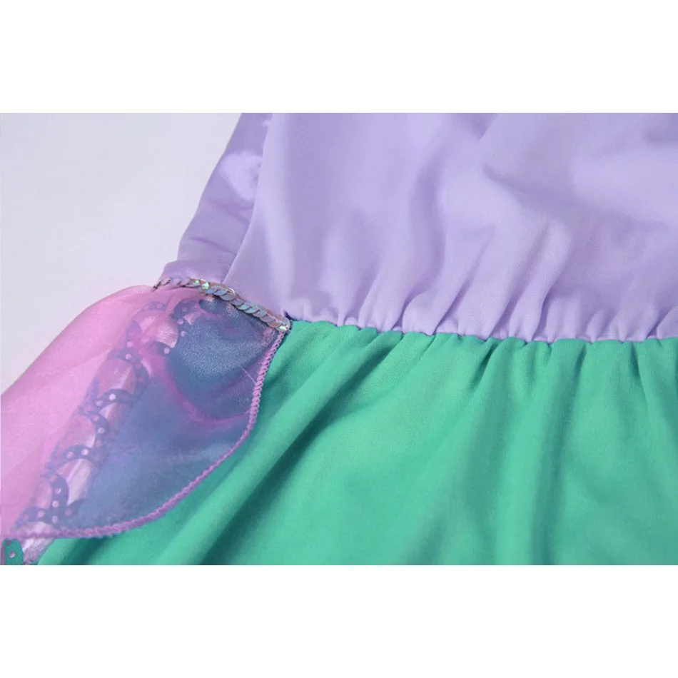 MUABABY костюм Ариэль для девочек; нарядное платье принцессы Русалочки; детская летняя пляжная одежда; одежда для дня рождения