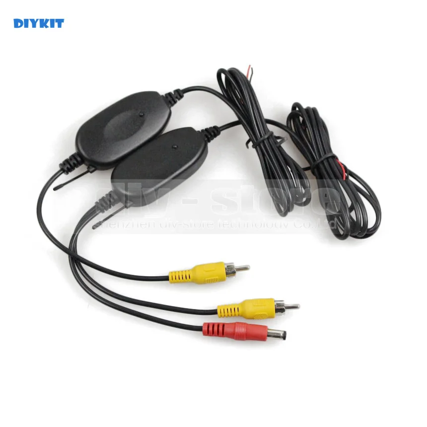 

DIYKIT 2.4G Wireless Rear View Camera RCA Video Transmitter & Receiver Kit for Car Rearview Monitor Transmitter & Receiver