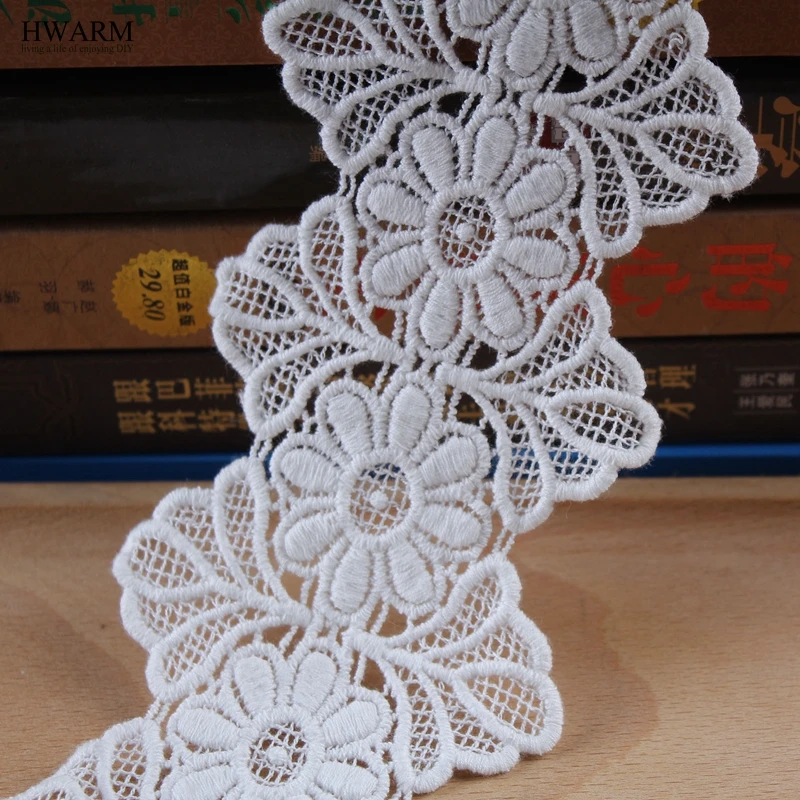 

1yard lace fabric wedding decoration small flower embroidery cotton lace for needlework trimmings for clothing dress accessories