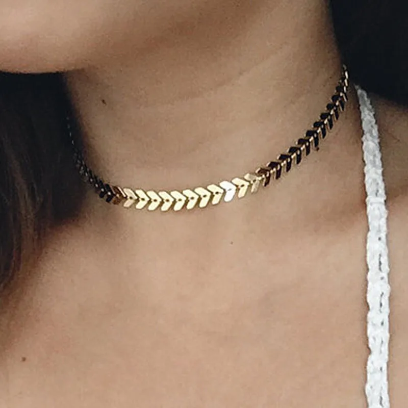 N1082-Choker-Necklaces-Women-Tattoo-Clavicle-Collares-Fashion-Jewelry-Leaf-Fish-Bone-Minimalist-Bijoux-Colier-Necklace
