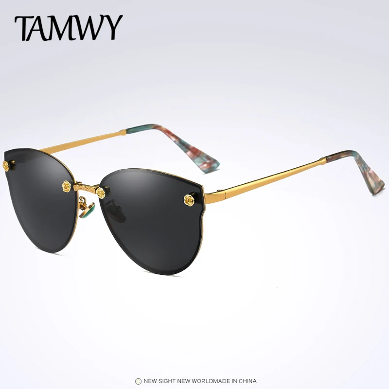 TAMWY, фирменный дизайн, Классические поляризованные солнцезащитные очки для мужчин и женщин, большие размеры, солнцезащитные очки «кошачий глаз», женские очки, UV400, Gafas De Sol 382