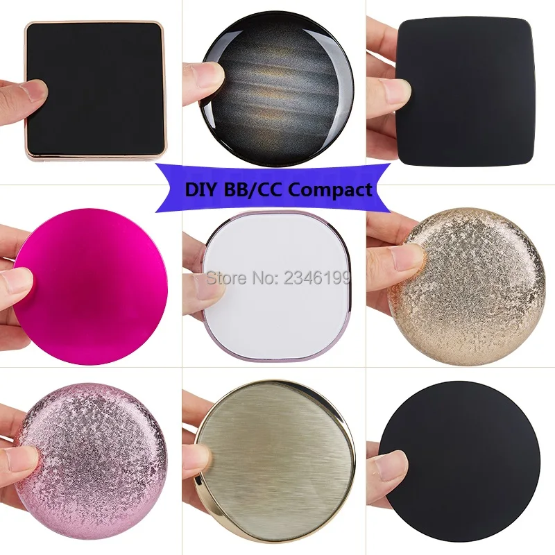 

5pcs Empty Air Cushion Foundation Box DIY Cosmetic CC BB Cream Refillable Container Square Round Powder Case Compact with Puff