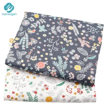 2 unids/lote Grey blanco Floral impreso 100% tela de algodón Patchwork almohada carta niños diadema Bebé Zapatos DIY Scrapbook tela