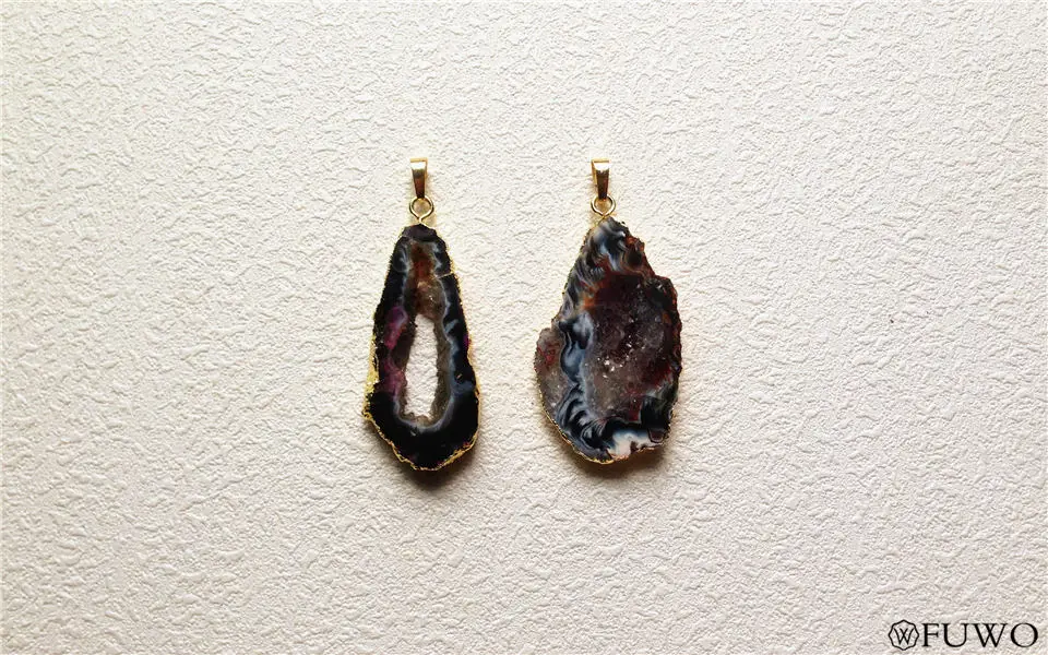 Druzy Geode Slice Pendant 7