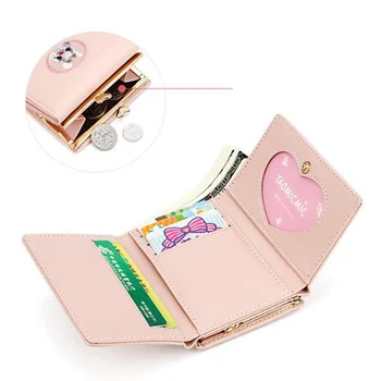 

Cute Doka Lady Wallet Rabbit Cloth Card Holder Sticker Replacement Folder Japan Kawaii Girl Short Multifunction Wallet