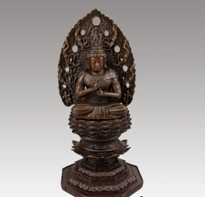 

10" China Tibet Copper Bronze Buddhism Shakyamuni Buddha Sit Statue Sculpture decoration bronze factory outlets