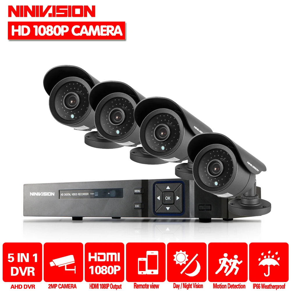 Камера видеонаблюдения HD 1080P HDMI 8 канальная система безопасности AHD DVR каналов 2 МП
