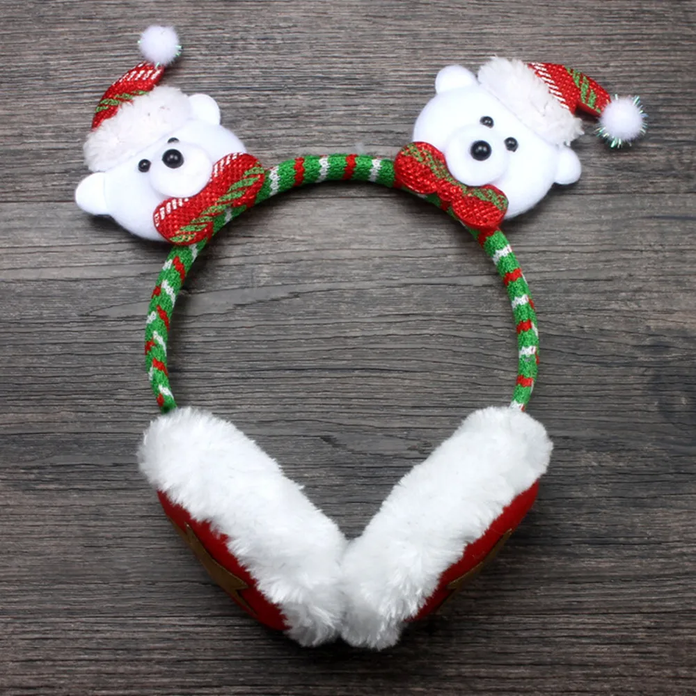 Рождественская повязка на голову красные рога Санта Клаус Снеговик голова милого медвежонка Пряжка Рождественские подарки украшения для взрослых детей