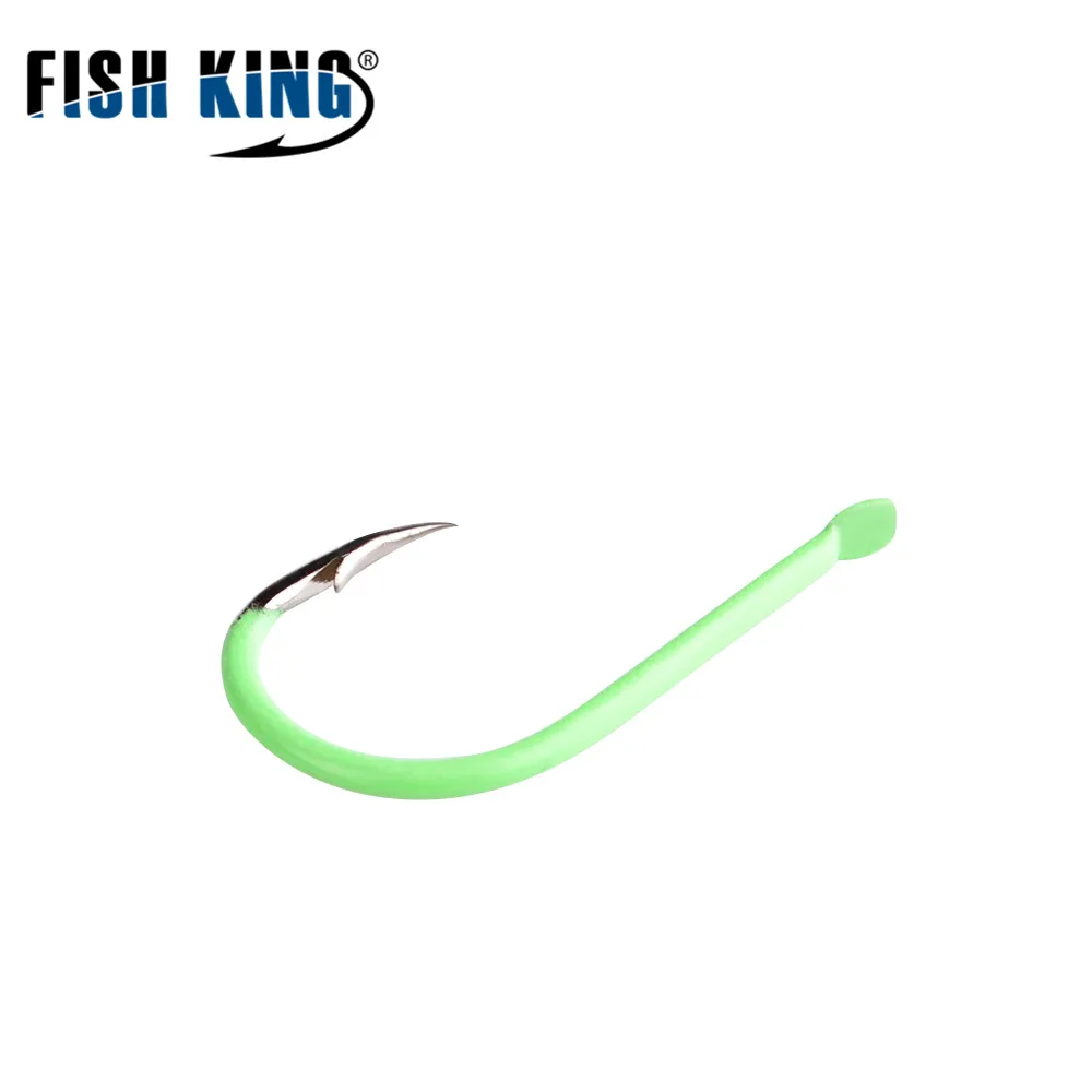 FISH KING 5 мешков 3/0 # 6 острый зеленый рыболовный крючок из высокоуглеродистой стали