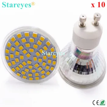 オンライン 10 ピース 3528 SMD 60 LED 4 ワット GU10 E27 AC110-240V MR16 (DC12V) LED スポットライト電球ダウンライトランプ Led ライトランプ照明