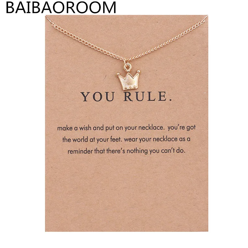 New Gold Plated Prince Crown Alloy Clavicle Snake Bone Pendant Short Necklace