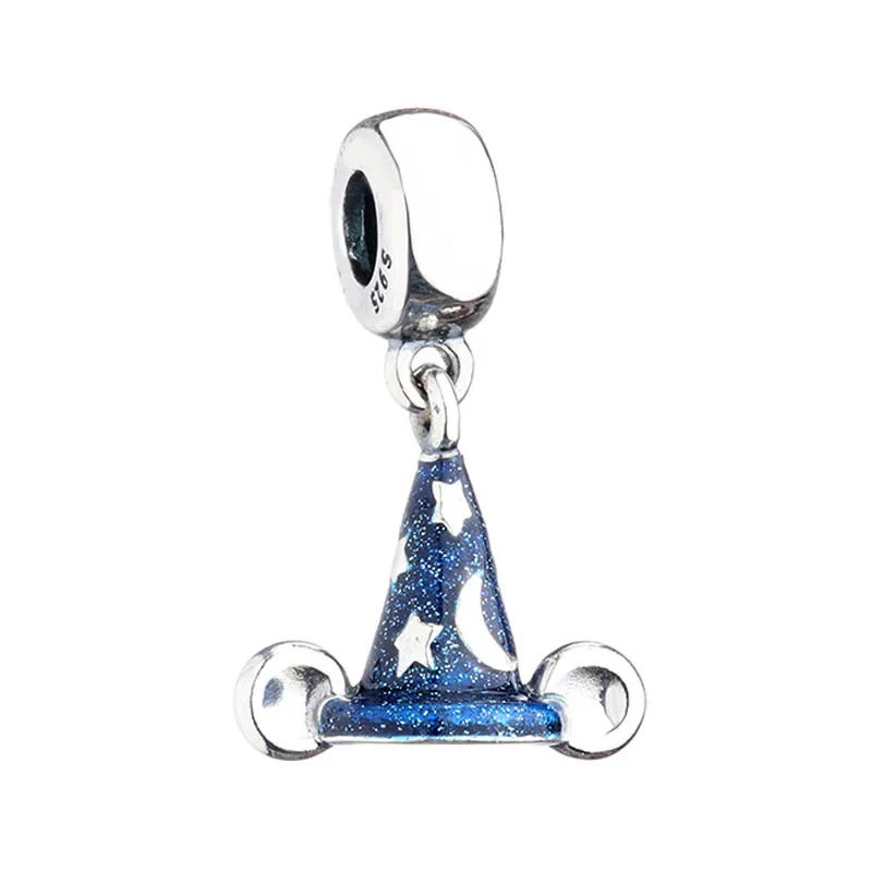 

Authentic S925 Sterling Silver DIY Jewelry Mickey Magic Hat Pendant Bead Charm fit Lady Bracelet Bangle Lady Dangle Gift