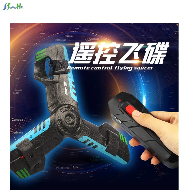 2.4G Aircraft Flying Saucer Remote Control Toy Rotating Durable Aircraft Triangle Toys Children Gappy Birthday Gift