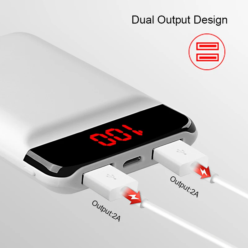 12000 мАч Power Bank для iPhone Xiaomi Внешний аккумулятор Samsung Мини Портативный Dual USB быстрое