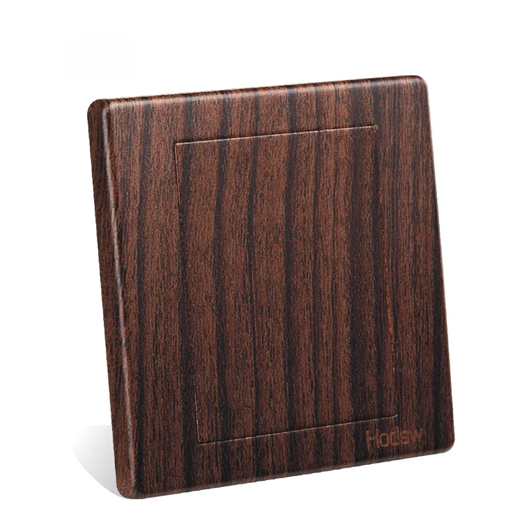 

Wall Switch Socket Panel 86 European-Style Wood Color Blank Panel Cover, PC 220V 10A