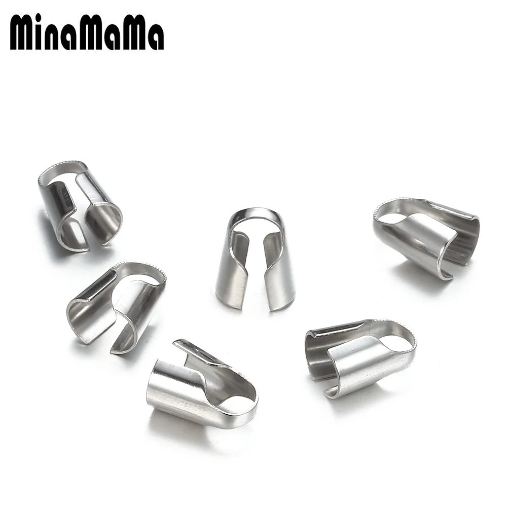 

100pcs/Lot 2mm 8mm Stainless Steel Snake Shape Chain Clasp End Cord Cap Steel Ends Clasps For Jewelry DIY Makings Accessories
