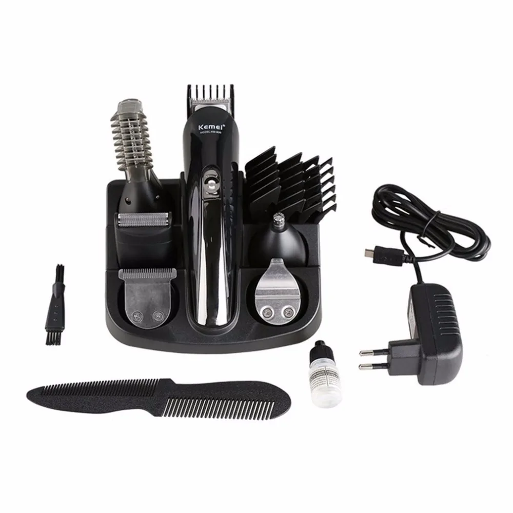 Kemei 6 in 1 Rechargeable Hair Trimmer Titanium Hair Clipper Electric Shaver Beard Trimmer Men Hair Care Styling Tools new