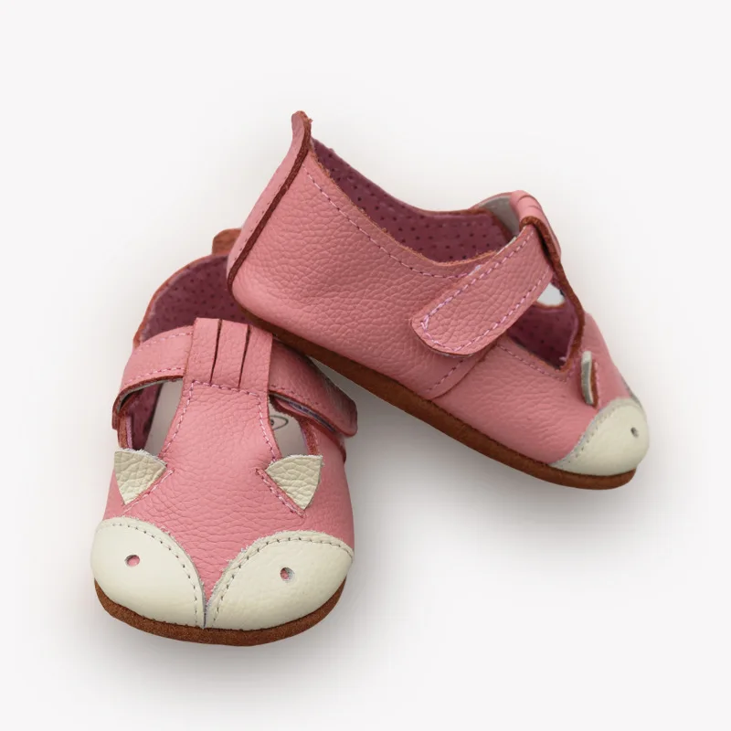 С рисунком лисы Детские Сандалии для девочек цветы Обувь для младенцев Пояса из натуральной кожи противоскользящей подошвой детские мокасины детские сандалии для девочек
