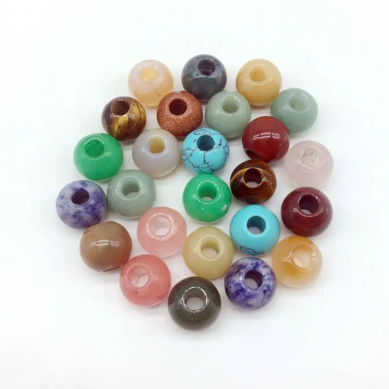 16 mm stone donut bead big hole 4 mm