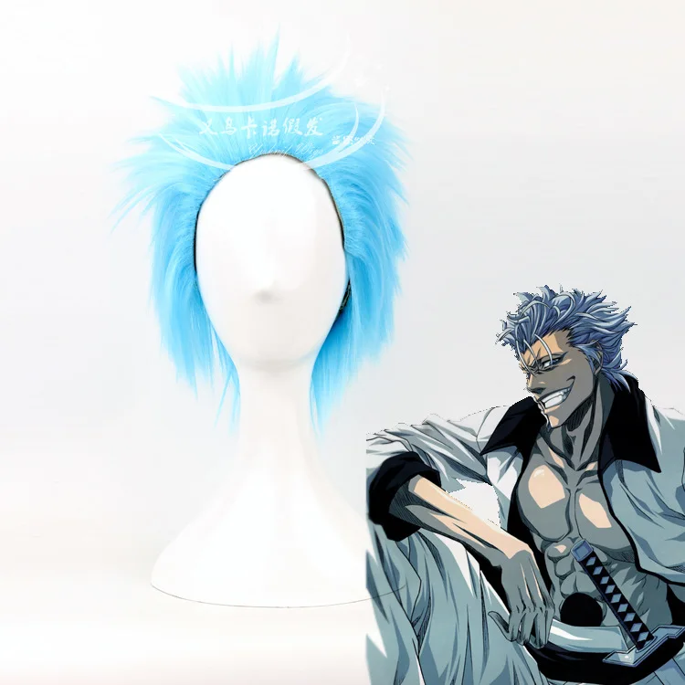 

Good quality hair accessories ligh blue synthetic hair jewelry for game Espada Grimmjow Jeagerjaques cosplay wigs