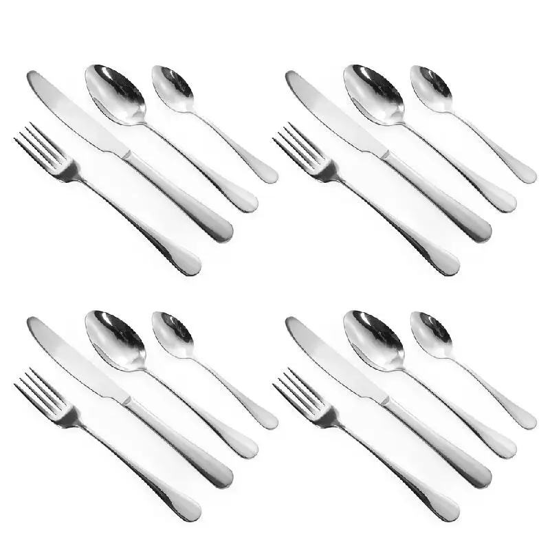 New 16 Piece 4 Sets Stainless Steel Cutlery Set Knives Fork Spoon Teaspoon