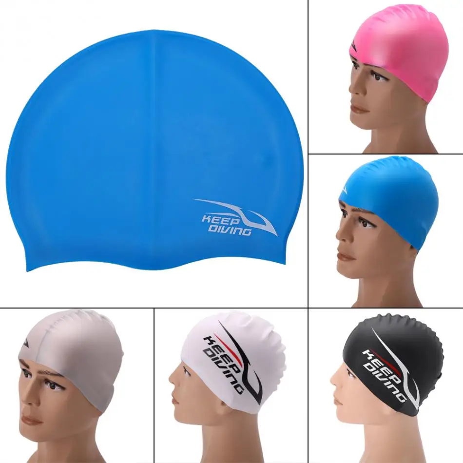 Гибкий водонепроницаемый силиконовый чехол для плавания для взрослых с защитой от длинных волос, шапка для взрослых детей и детей